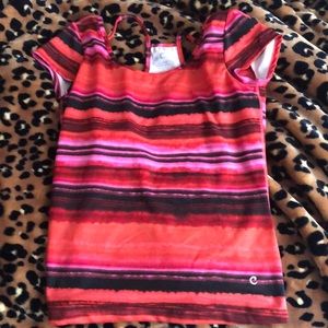 Red and black quick dry CORE ANDREA JOVINE top